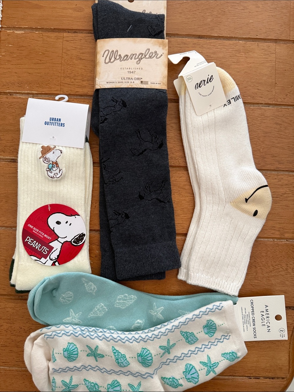 Wrangler Men's Dark Gray Patterned Crew Socks